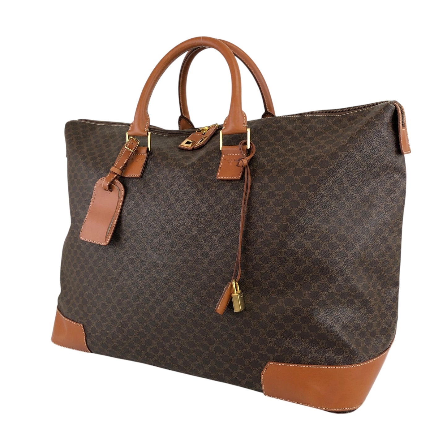 CELINE Macadam Handbag Boston bag Brown tj7utz