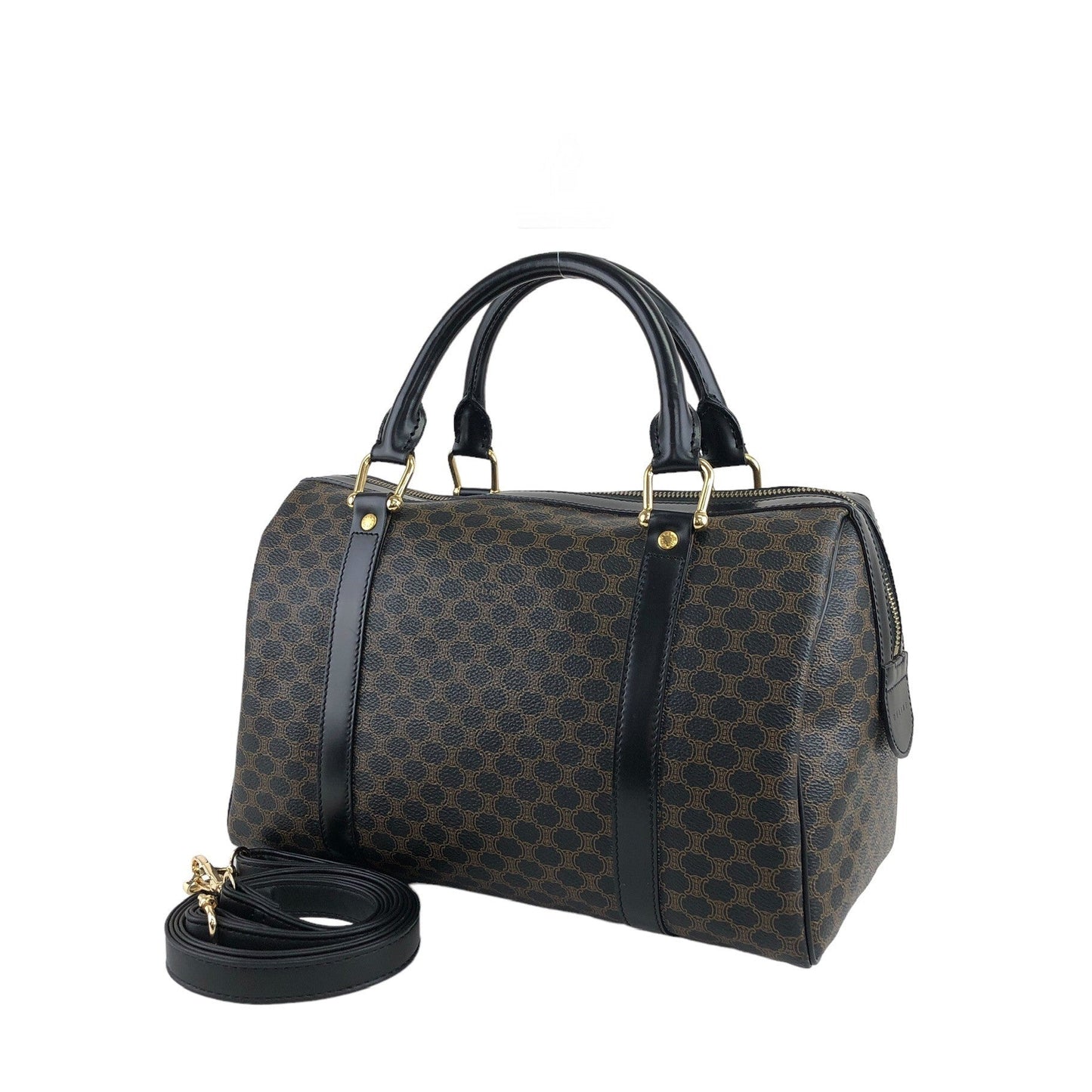 CELINE Macadam Two-way Small Boston bag Shoulder bag Black gsp5mv