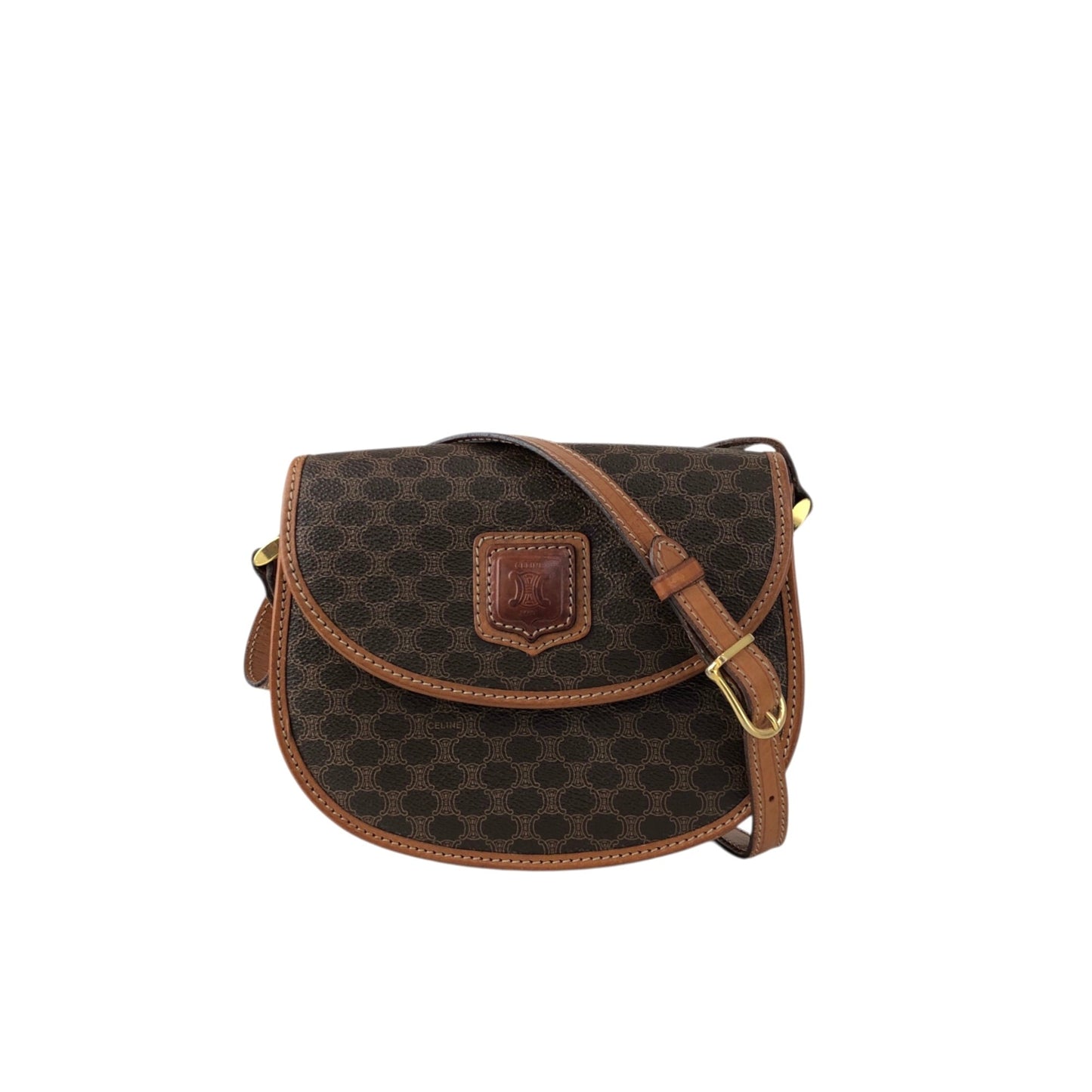 CELINE Round Shoulder bag Brown nugdn8