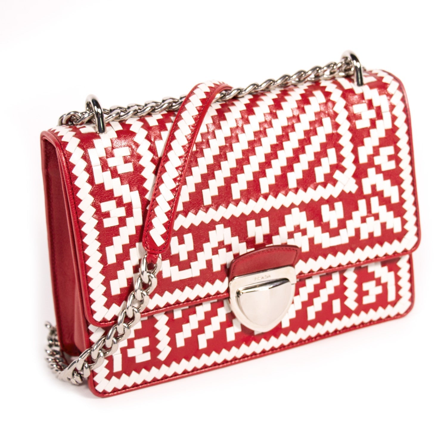 Prada Woven Madras Pattern Shoulder Bag