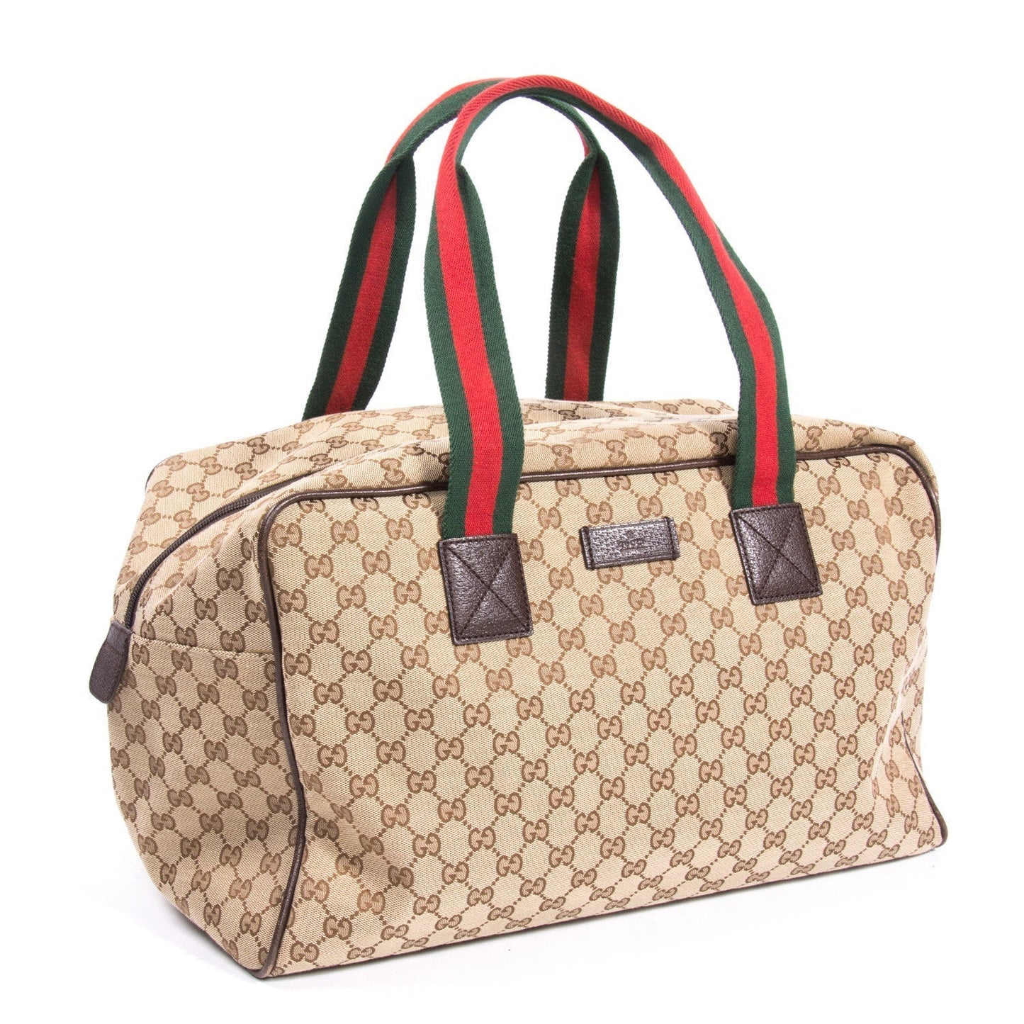 Gucci Web Leather Monogram Shoulder Bag