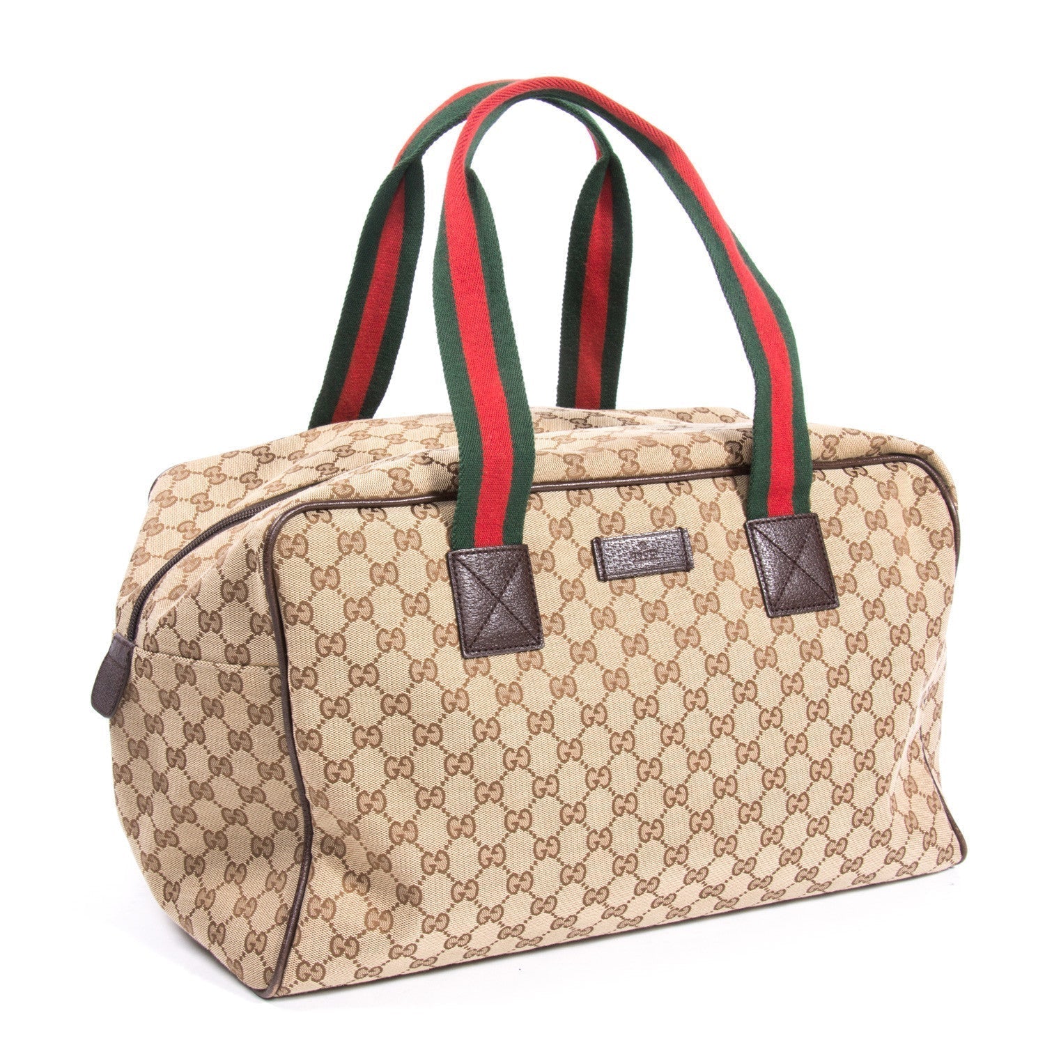 Gucci Web Leather Monogram Shoulder Bag