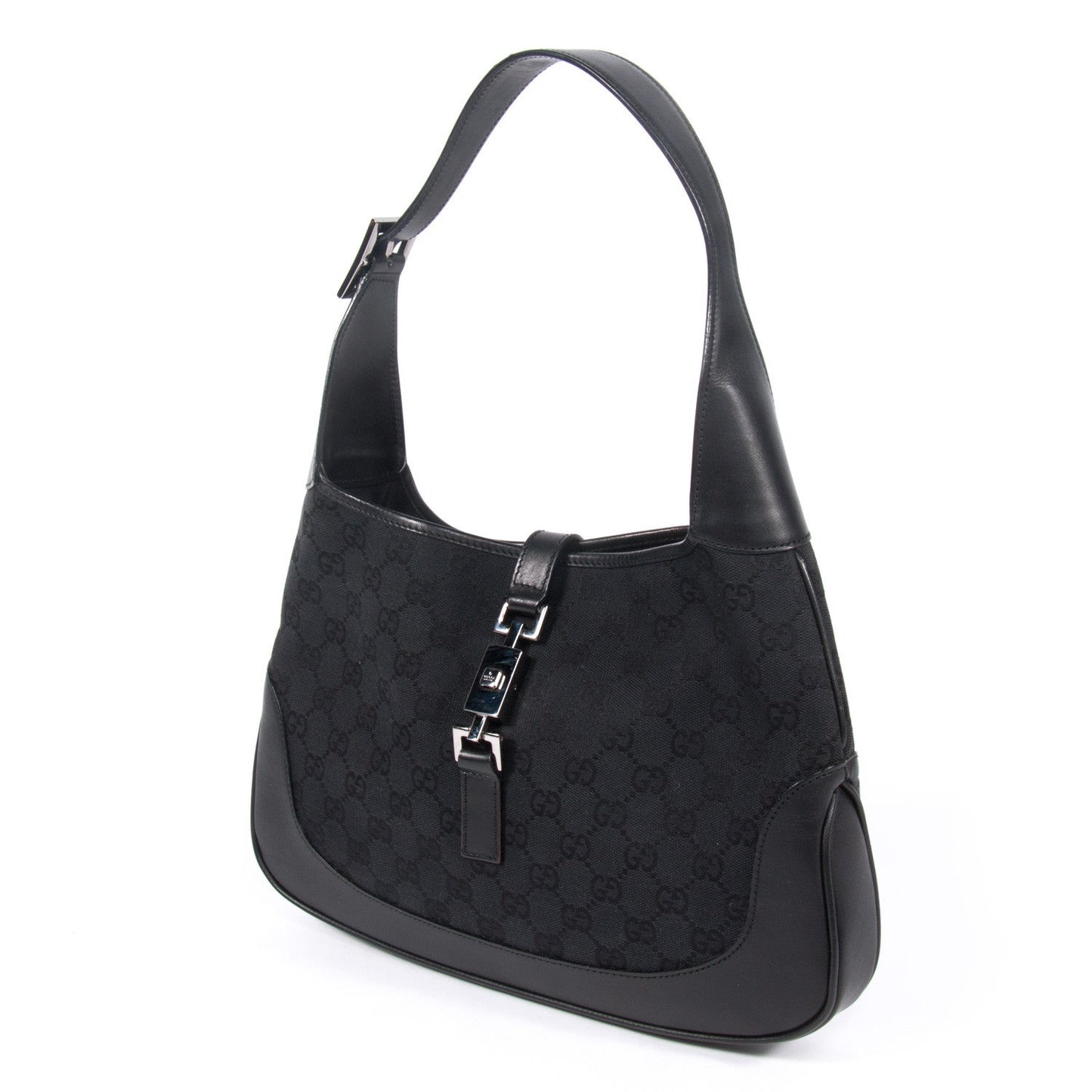 Gucci Jackie Leather Canvas Shoulder Bag Style 31