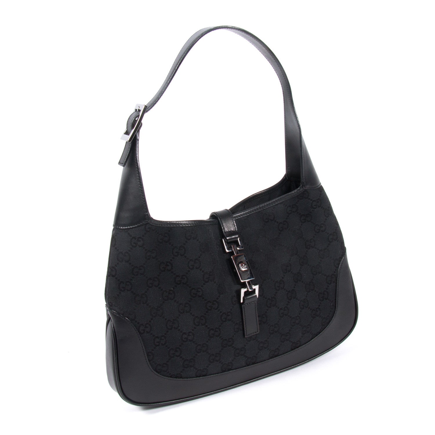 Gucci Jackie Leather Canvas Shoulder Bag Style 31