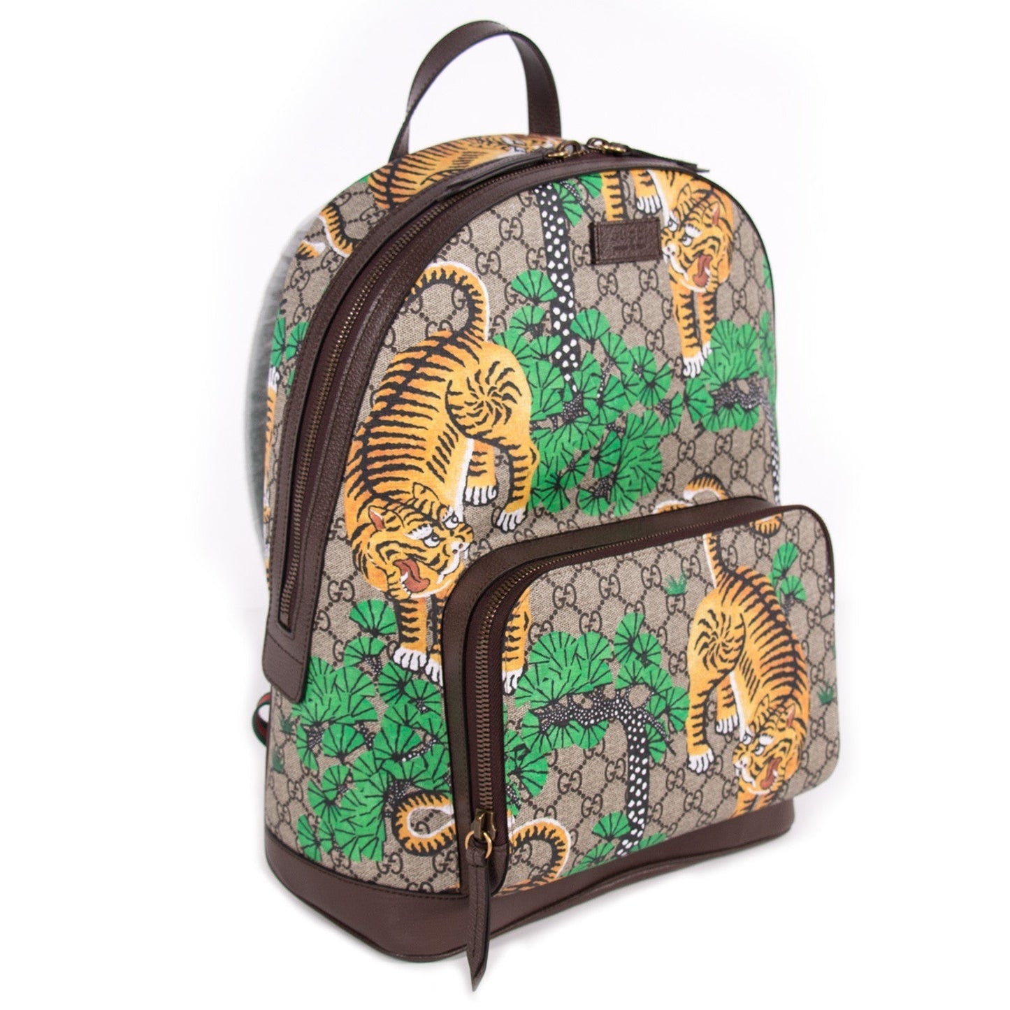 Gucci GG Supreme Leather Canvas Backpack Style 5