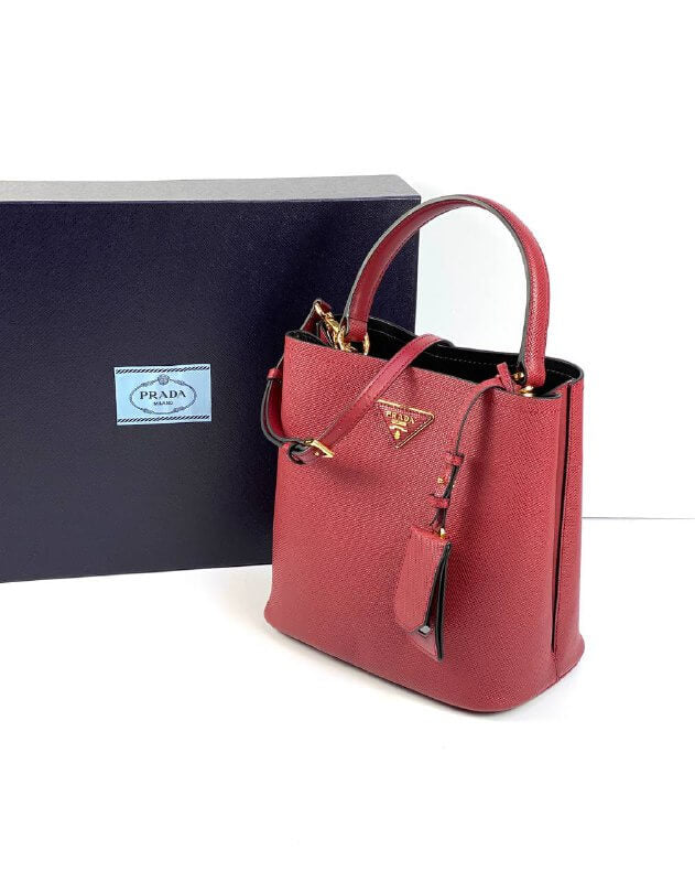 Prada Panier Bag in Saffiano leather red