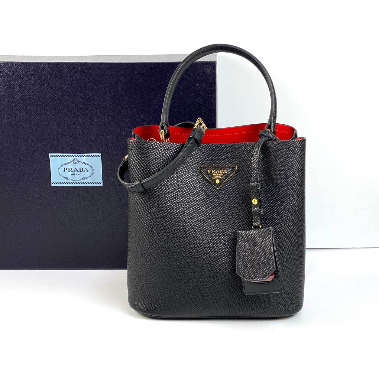Prada Panier Bag in Saffiano leather black