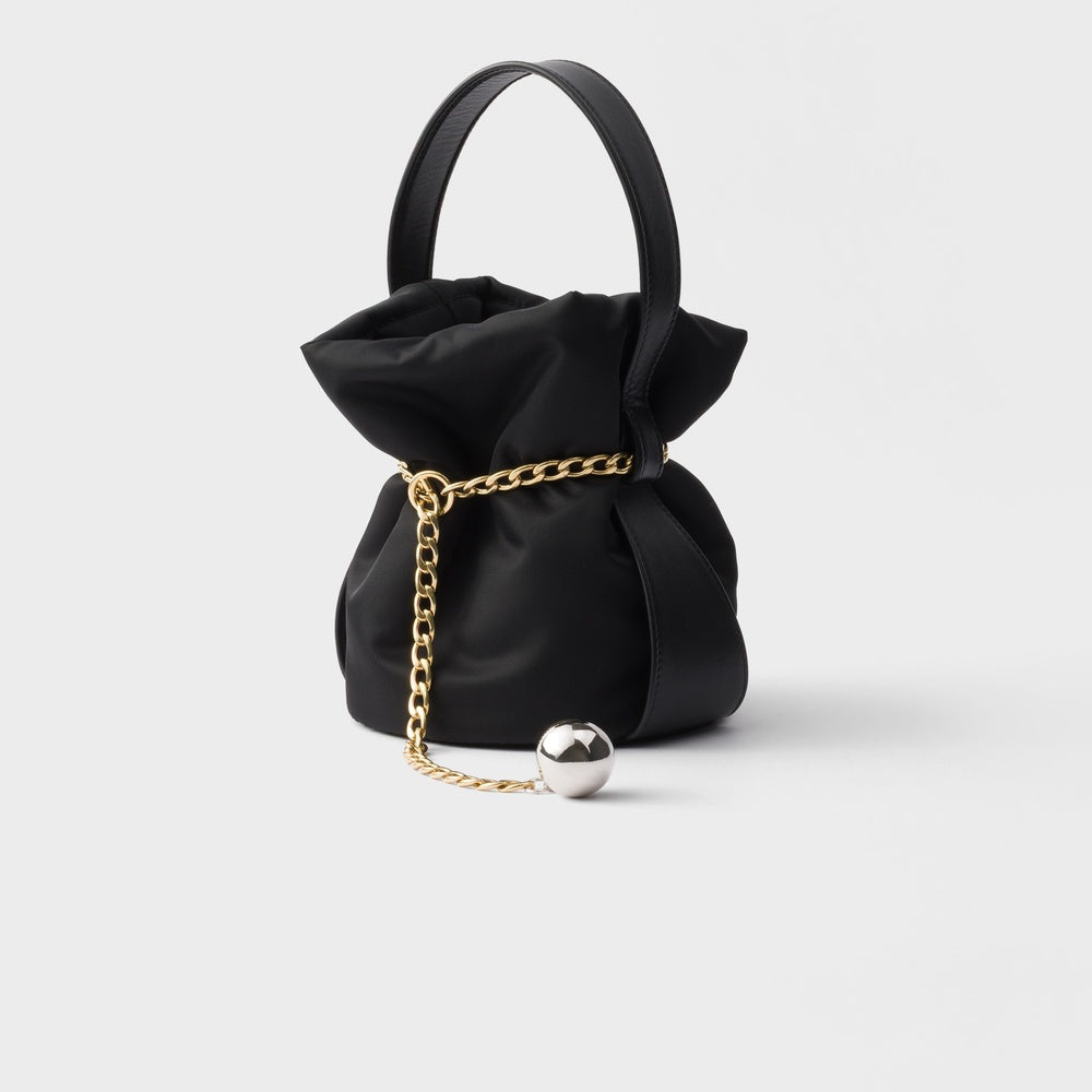 Prada Petit Sac mini Re-Nylon and nappa leather bucket bag
