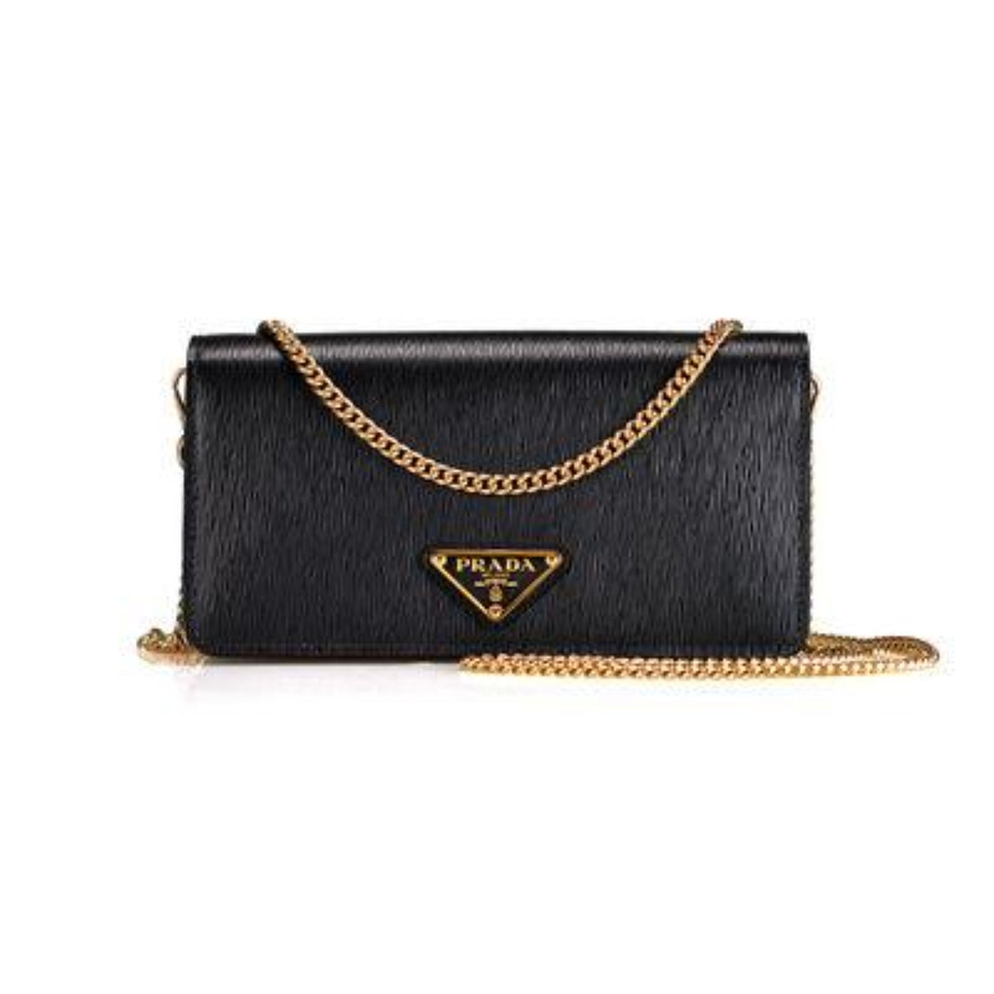 Prada Miniborse Black Vitello Move Leather Chain Cross Body Luxury Handbag