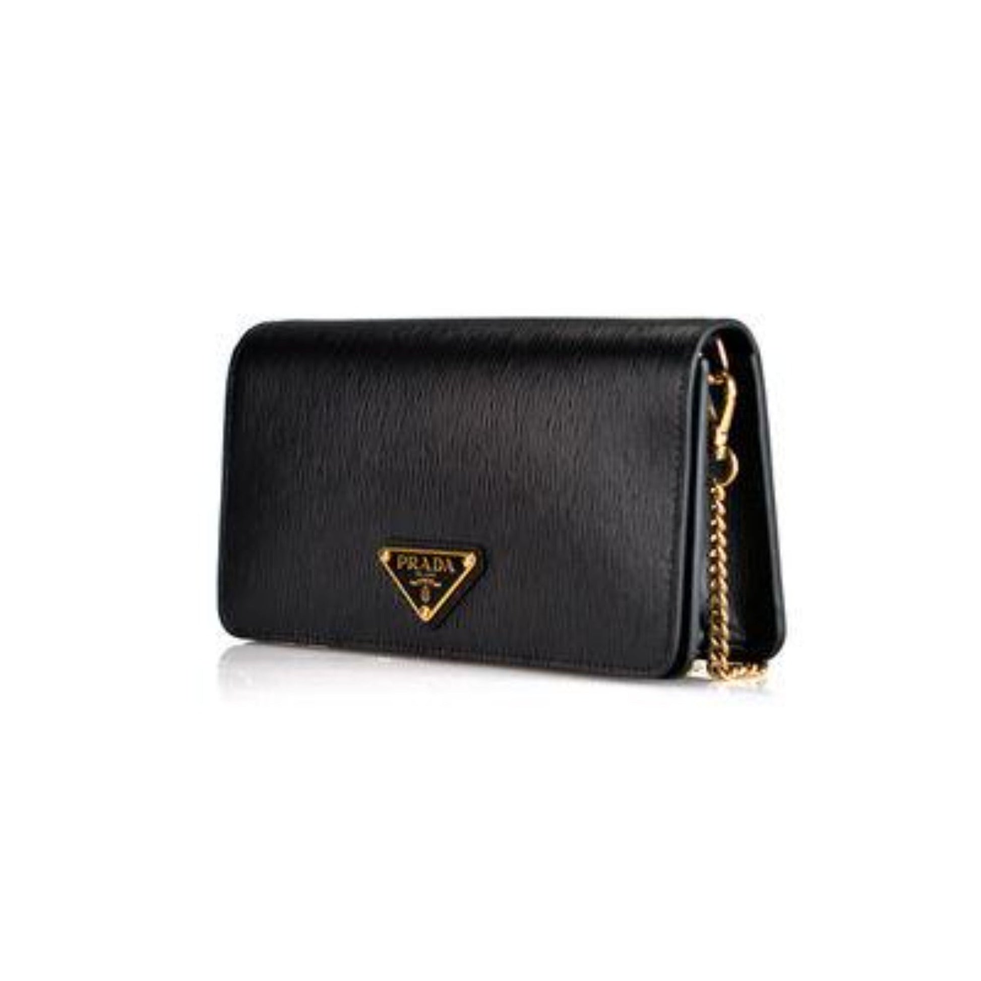 Prada Miniborse Black Vitello Move Leather Chain Cross Body Luxury Handbag