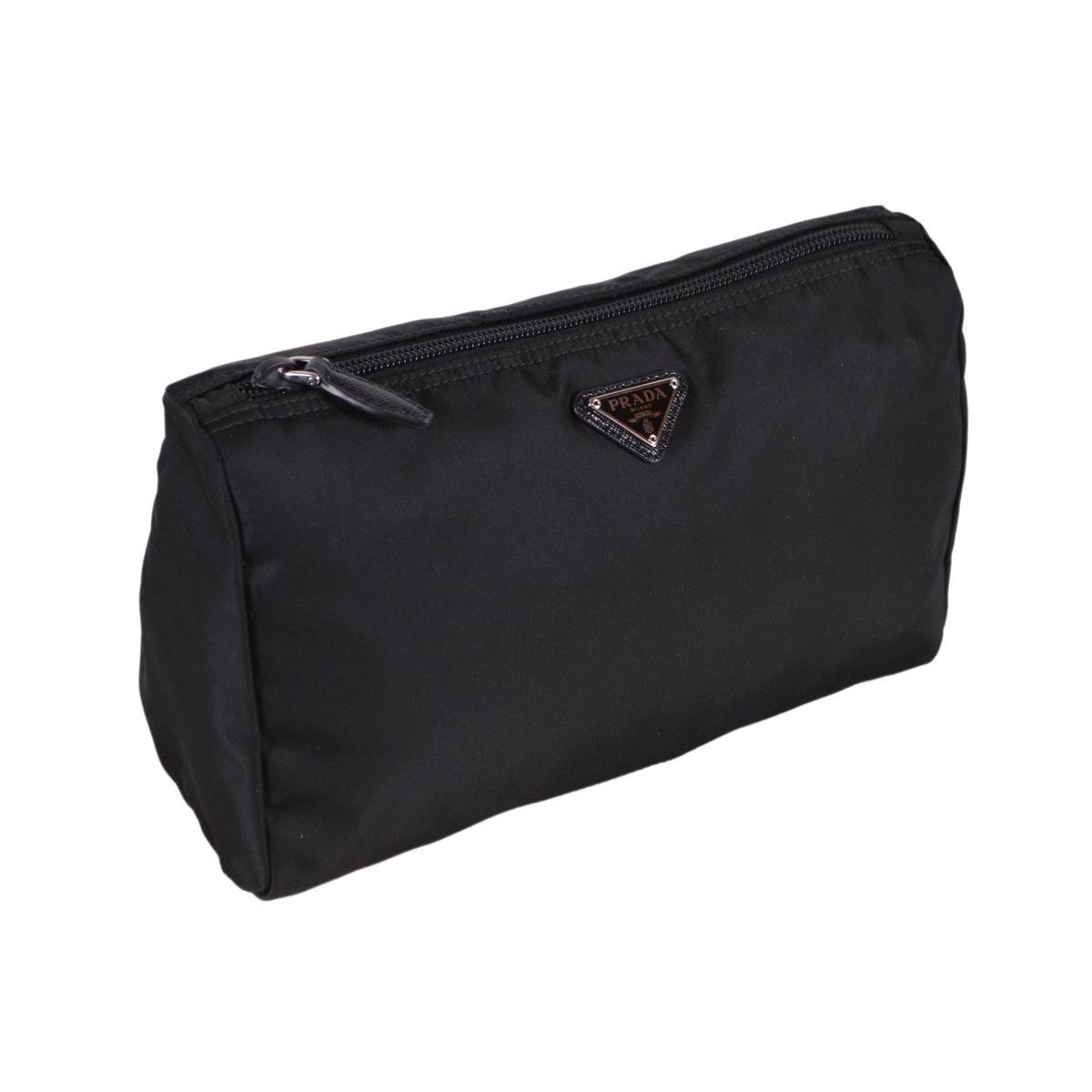 Prada Necessaire Black Tessuto Nylon Small Toiletry Case Luxury Handbag
