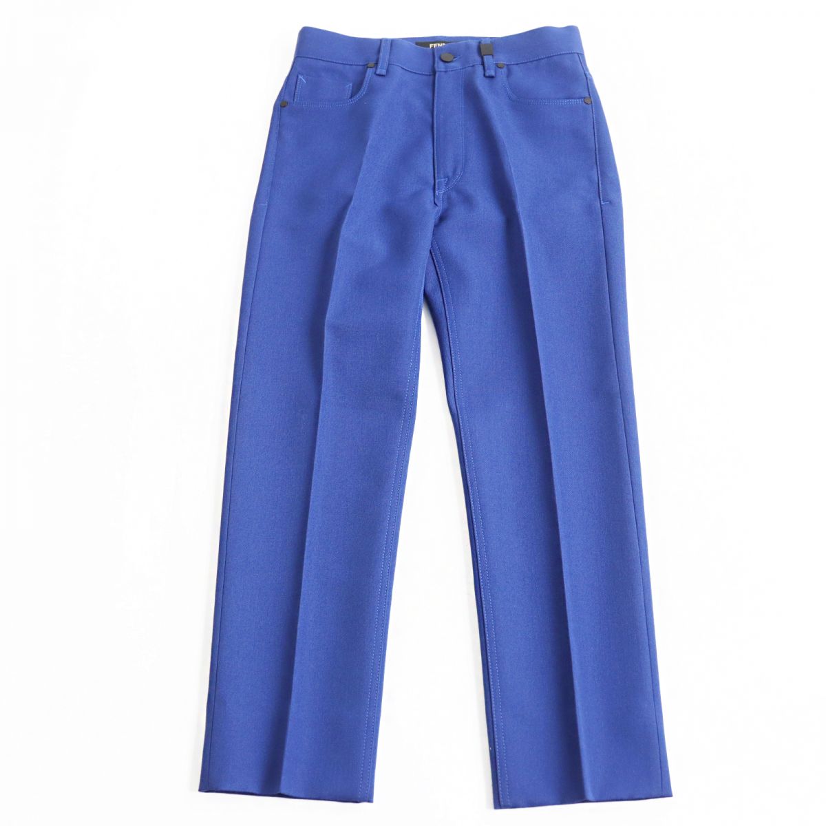 FENDI Pants Outer material: 97% virgin wool, Outer material: 3% polyester, Part: Cowhide blue mens