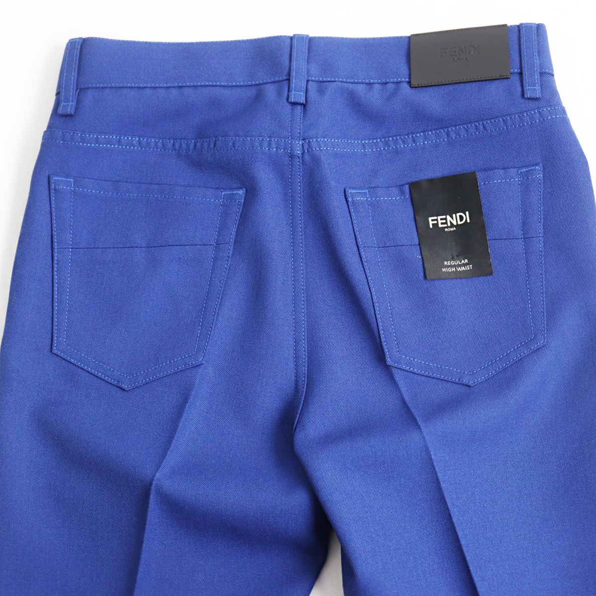 FENDI Pants Outer material: 97% virgin wool, Outer material: 3% polyester, Part: Cowhide blue mens