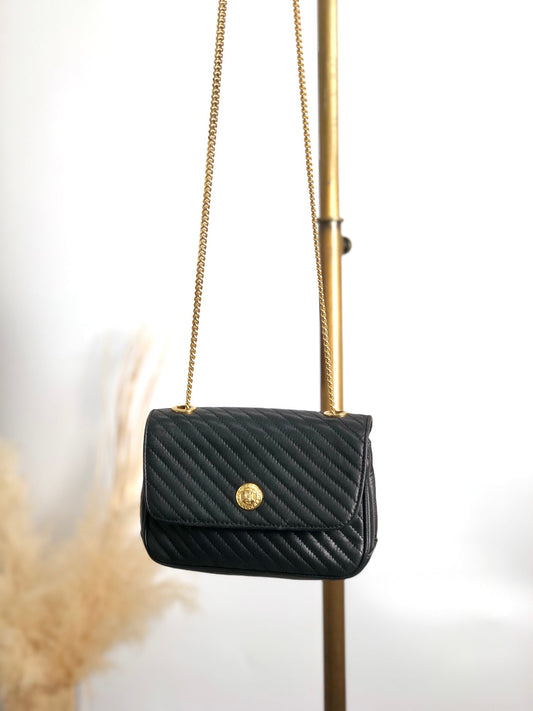 CELINE Triomphe Chain Shoulder bag Black pt5aps