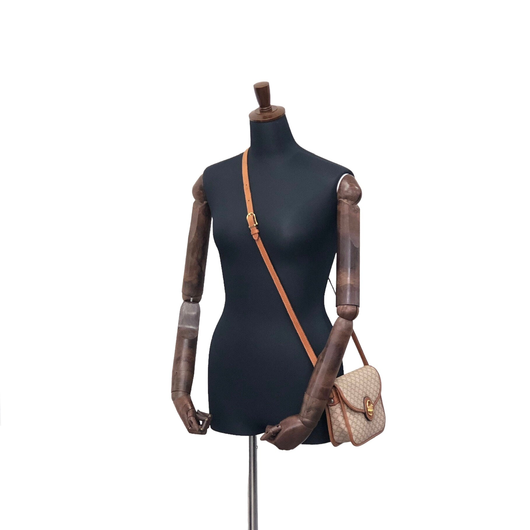 CELINE Macadam Turn Lock Shoulder bag Beige 5t7ci2