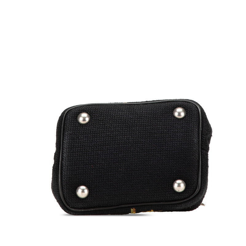 Saint Laurent Flower Canvas Shoulder Bag