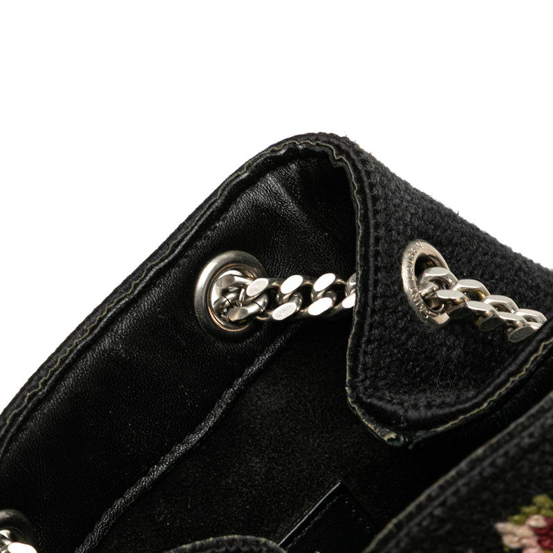 Saint Laurent Flower Canvas Shoulder Bag