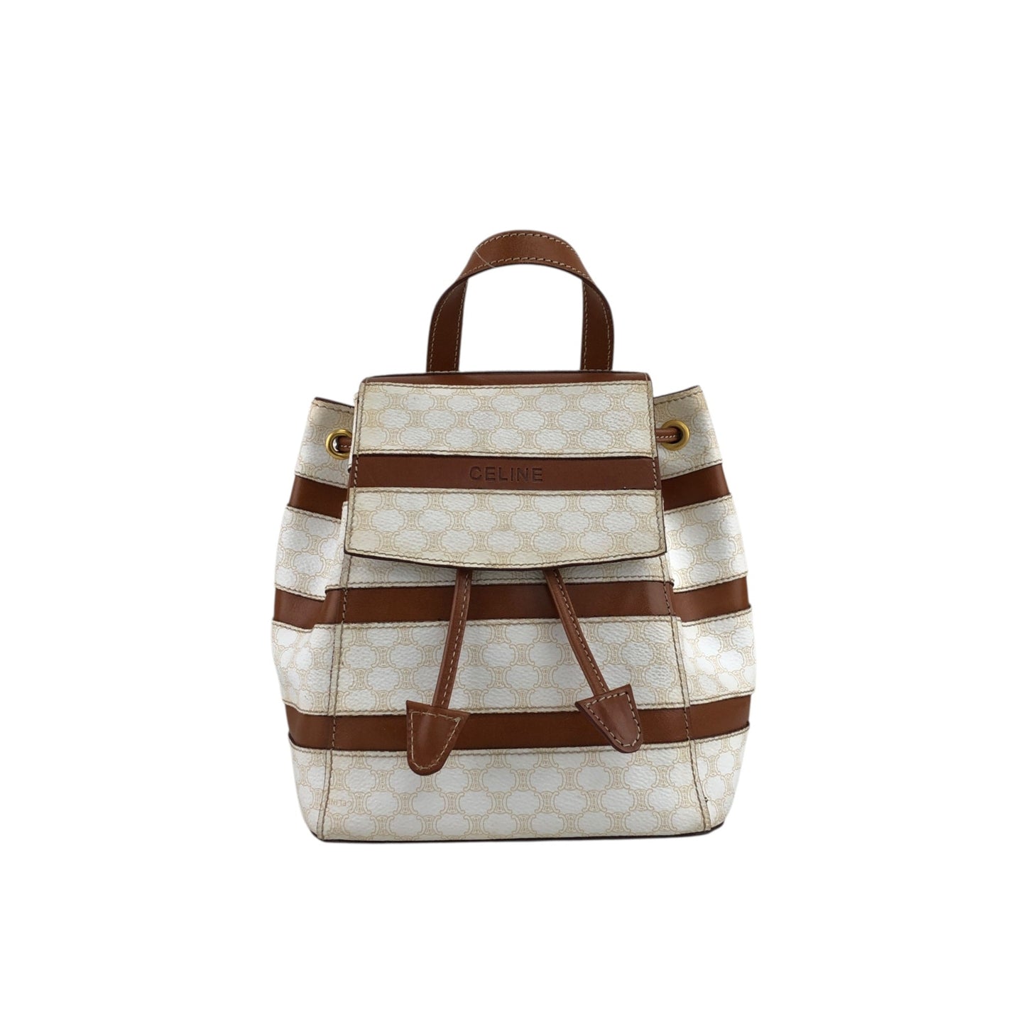 CELINE Macadam Logo Backpack White zpxaay