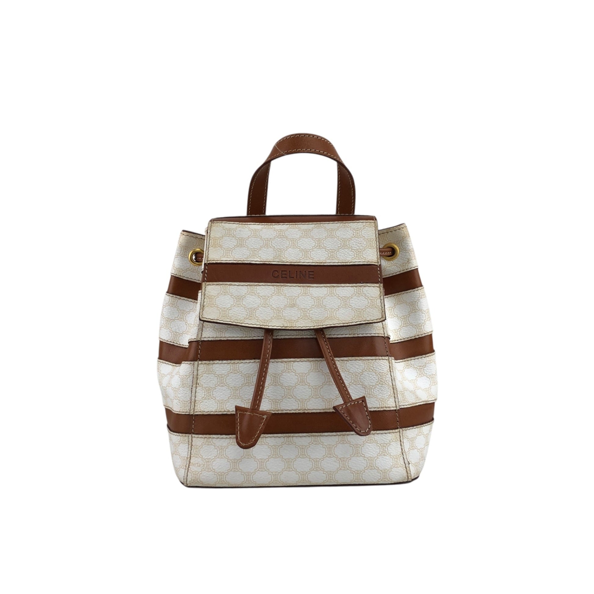 CELINE Macadam Logo Backpack White zpxaay