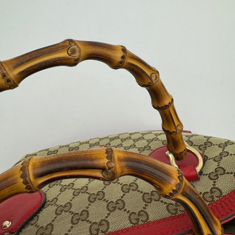 Gucci Monogram Leather Canvas Tote