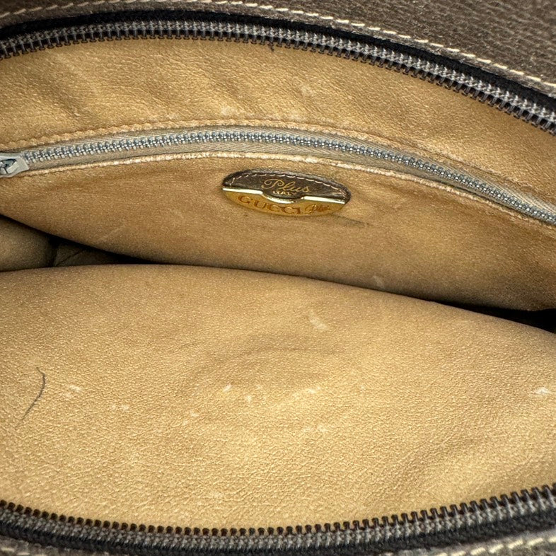 Gucci Monogram Leather Canvas Shoulder Bag