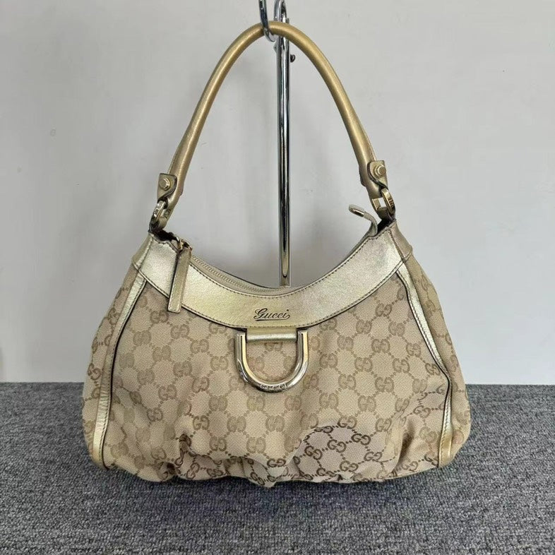 Gucci Monogram Leather Canvas Shoulder Bag