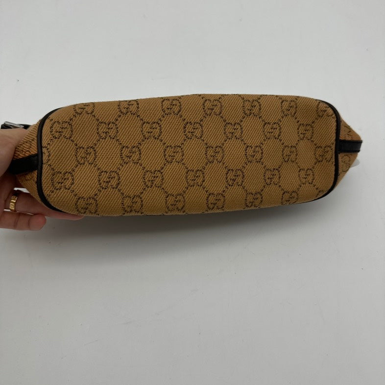 Gucci Monogram Leather Canvas Shoulder Bag
