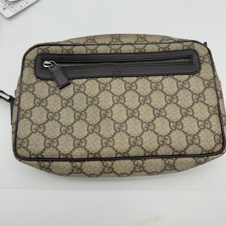 Gucci Monogram Leather Canvas Shoulder Bag