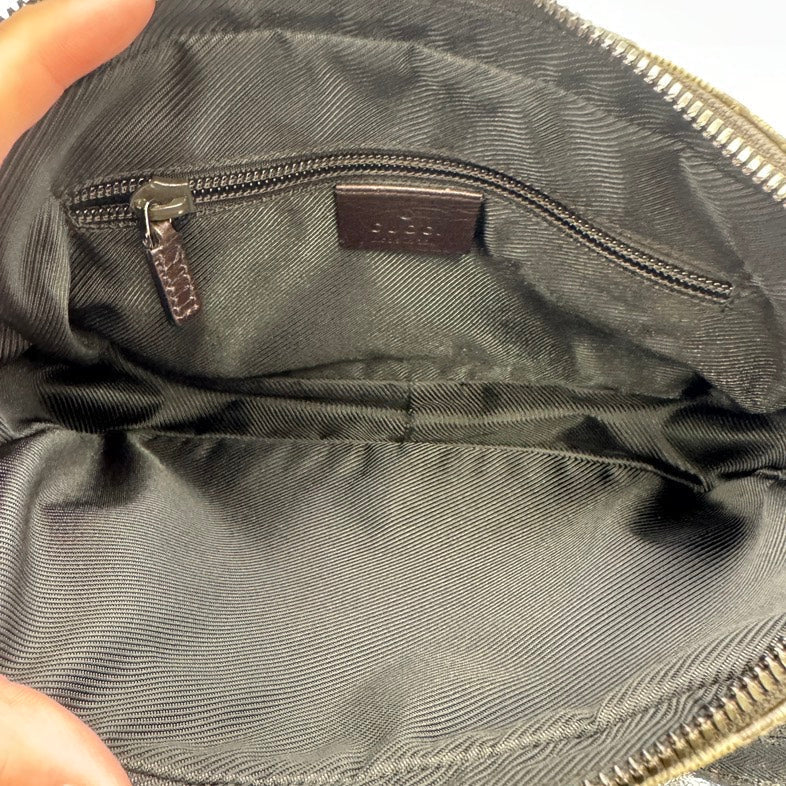 Gucci Monogram Leather Canvas Shoulder Bag