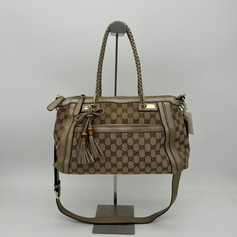 Gucci Leather Canvas Tote