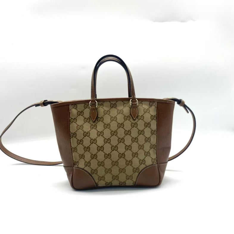Gucci Monogram Leather Canvas Shoulder Bag