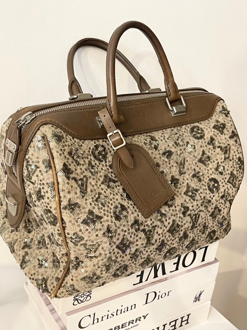 Louis Vuitton Limited Brown Multi-color Sequin Handle Bag