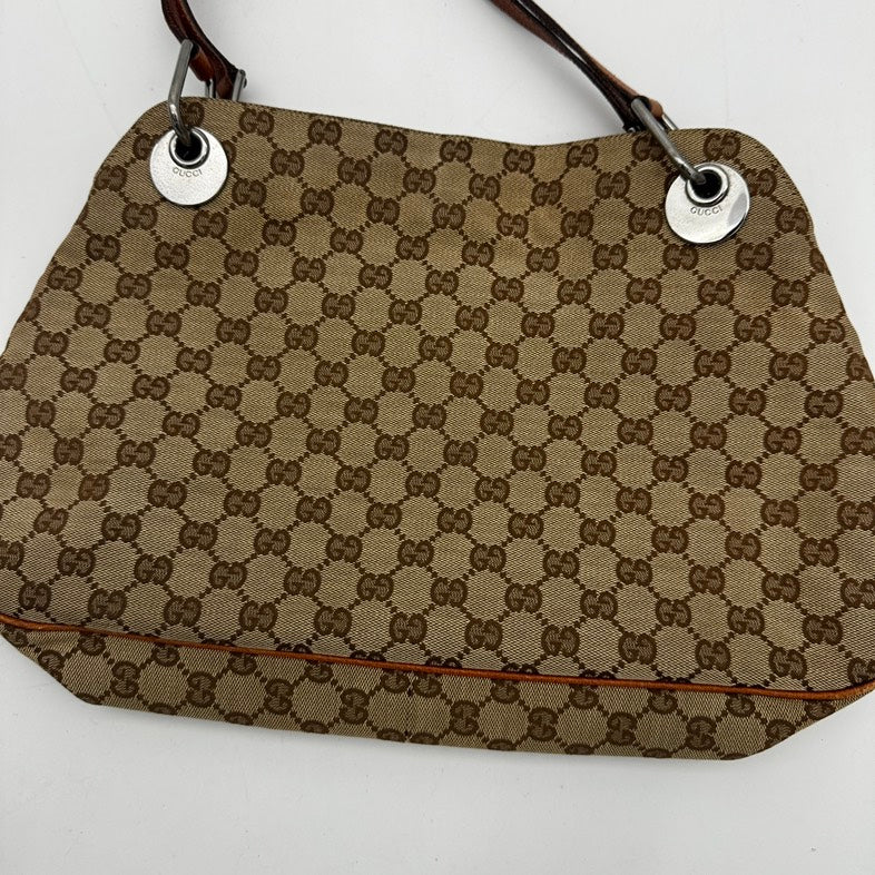 Gucci Monogram Leather Canvas Shoulder Bag