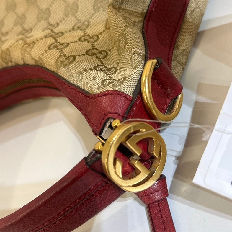 Gucci Monogram Leather Canvas Tote