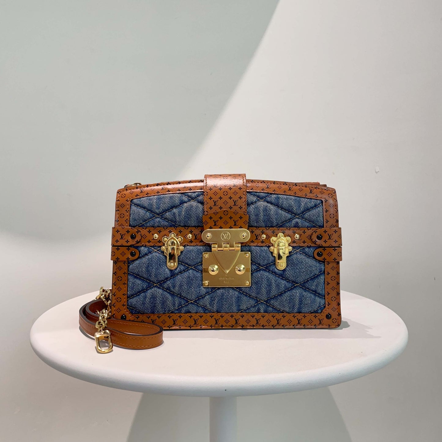 Louis Vuitton Trunk Bag Blue Monogram Canvas Small