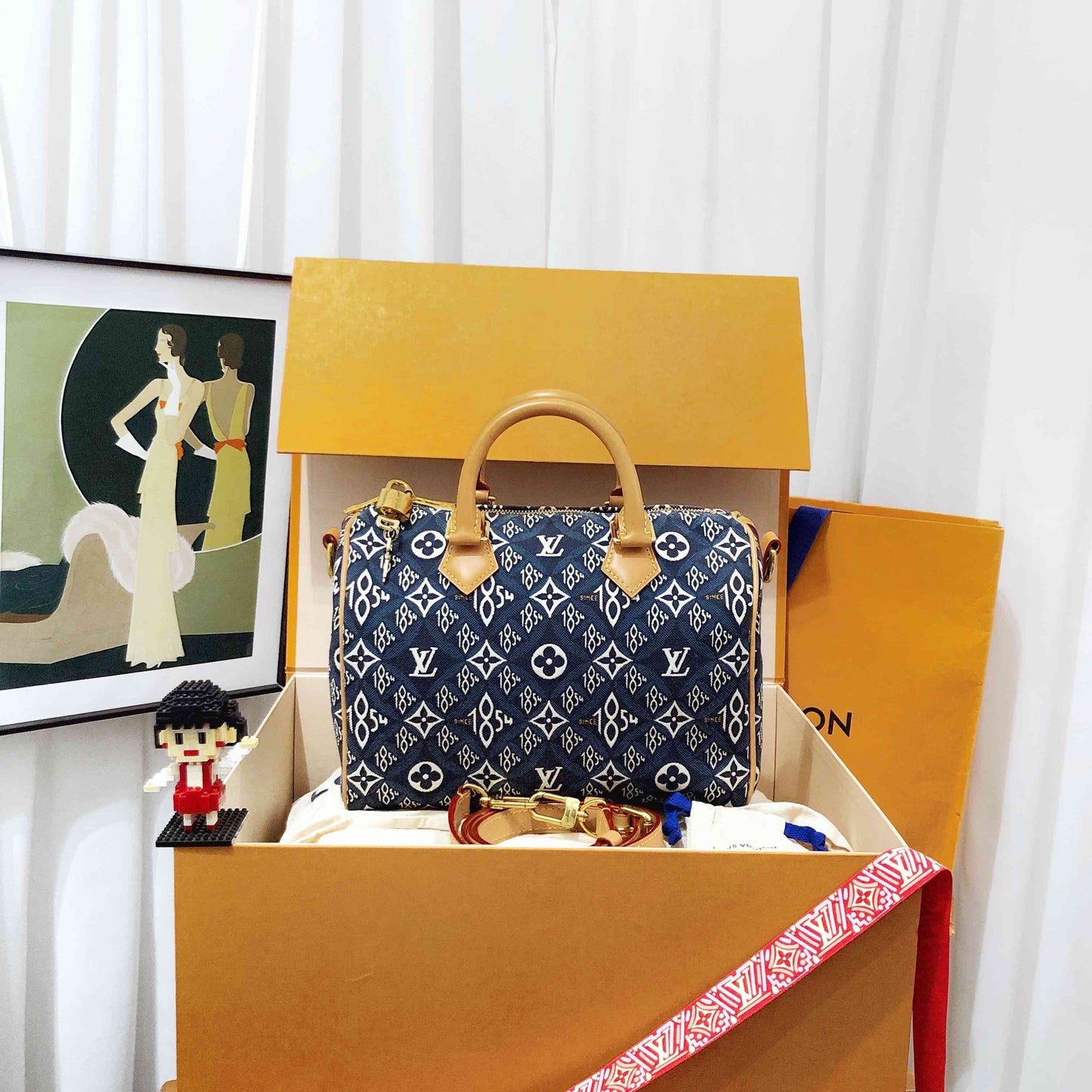 louis vuitton blue handbag