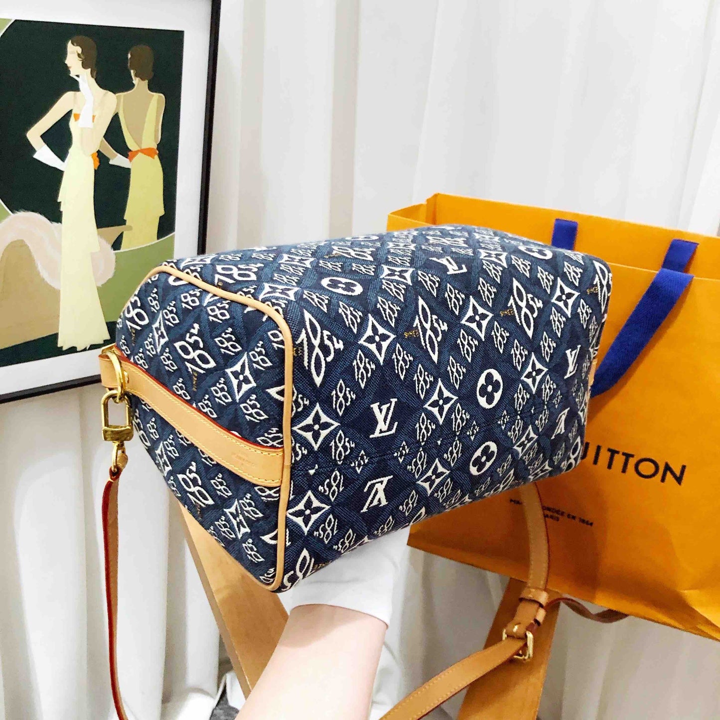louis vuitton blue handbag