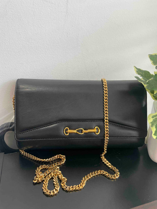 Luxury CELINE ChainBag Black Leather Shoulder Bag