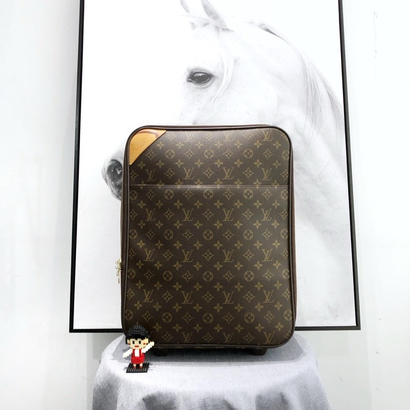 Louis Vuitton Monogram Canvas Travel Trunk Bag Brown Luggage 35x45cm