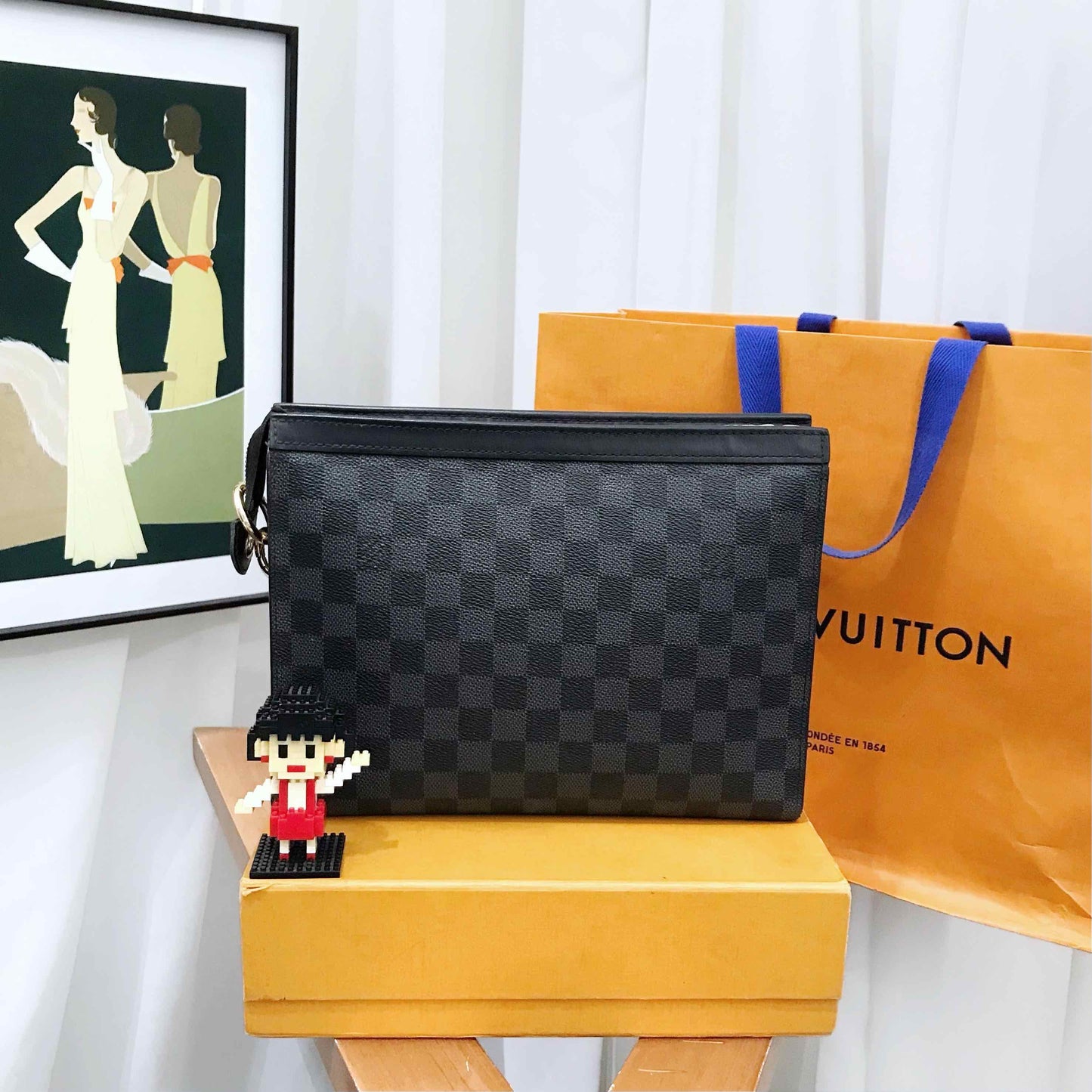 Louis Vuitton Damier Graphite Wash Bag - Black Checkered Toiletry Pouch