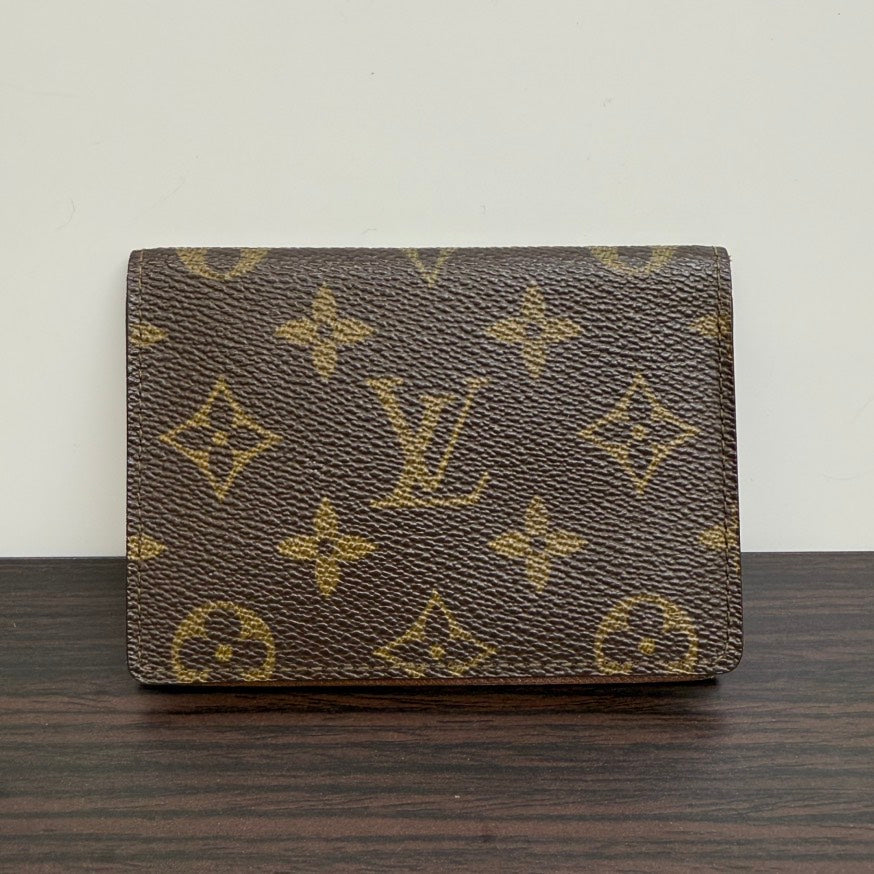 Louis Vuitton Monogram Card Case Brown Leather FM0293