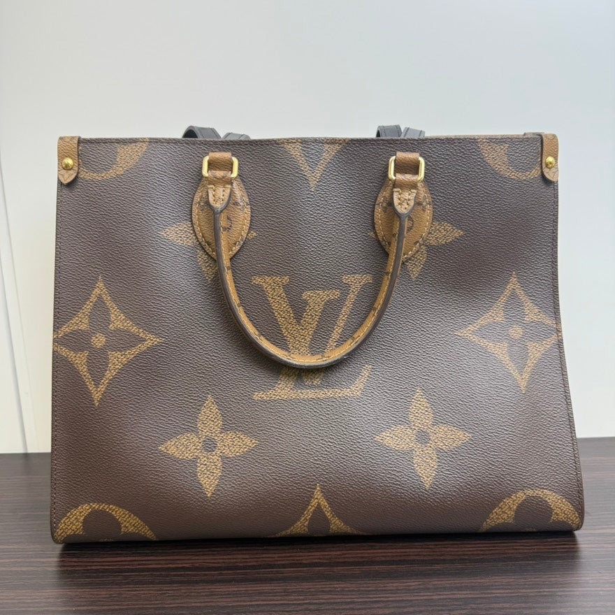 Louis Vuitton On The Go MM 2way Bag FM6113 Brown Tote