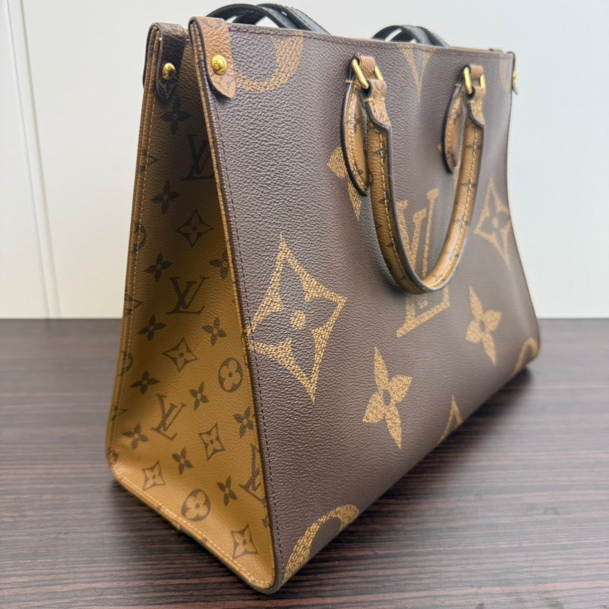 Louis Vuitton On The Go MM 2way Bag FM6113 Brown Tote