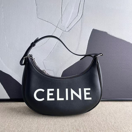 Luxury CELINE Ava Hobo Bag in Black Leather - Designer Handbag