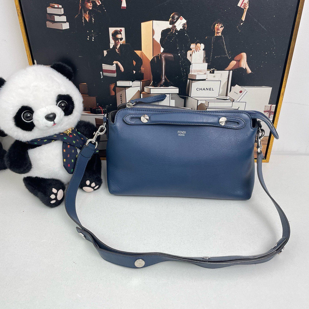 Fendi By The Way Satchel Bag in Blue Leather - , Style