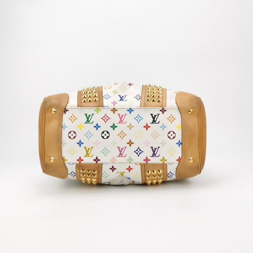 Louis Vuitton Multicolored Satchel Bag in White Canvas