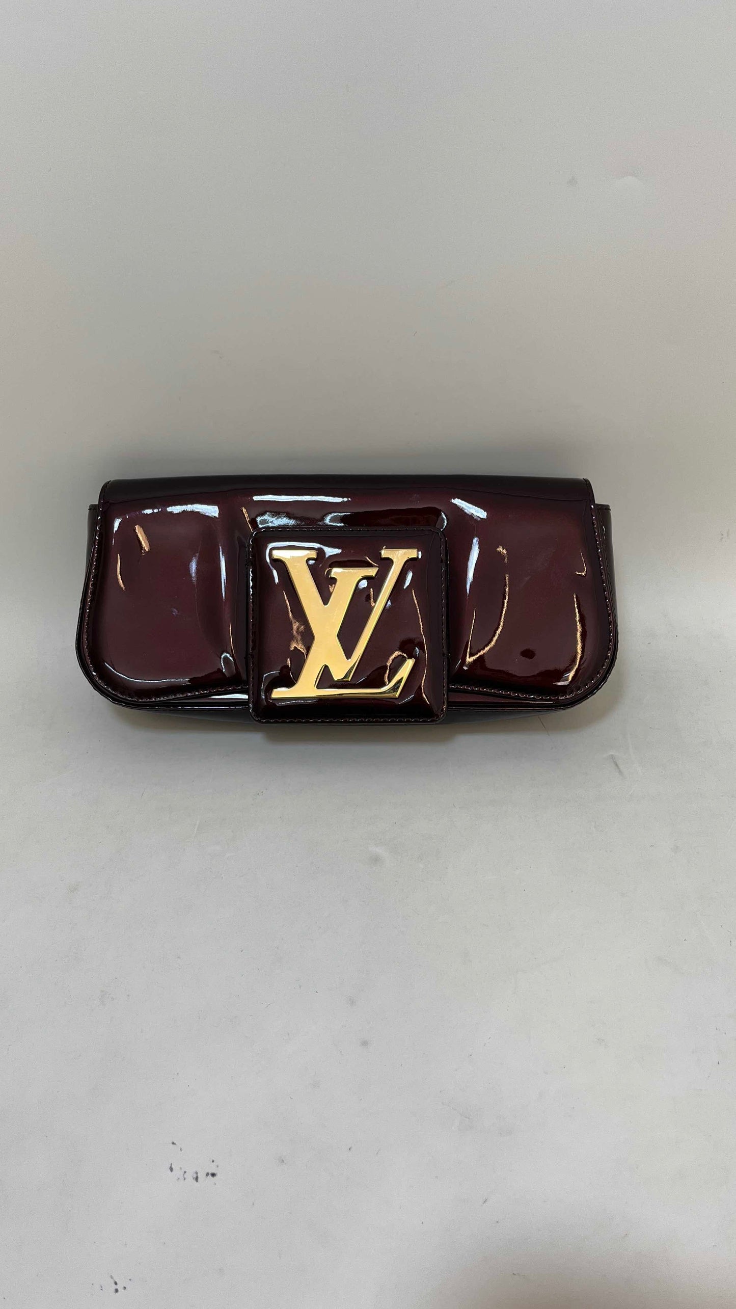 Louis Vuitton LV Clutch Bag Burgundy Leather
