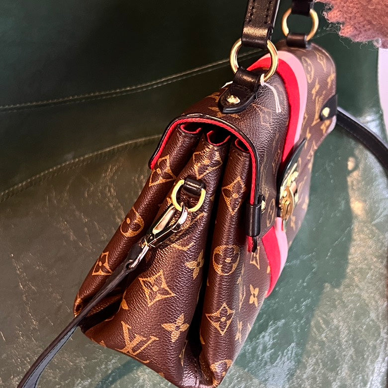 Louis Vuitton Monogram 2way Brown Leather Handbag AF628