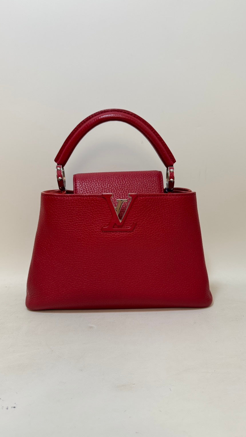 Louis Vuitton Capucines S Red Handle Bag
