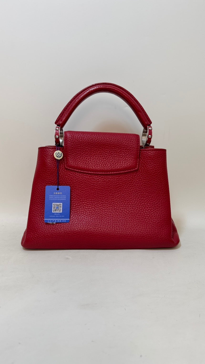 Louis Vuitton Capucines S Red Handle Bag